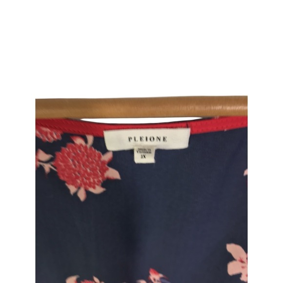 PLEIONE Navy Floral Sleeveless Duster Kimono Cardigan Vest Women 2X - Picture 7 of 16